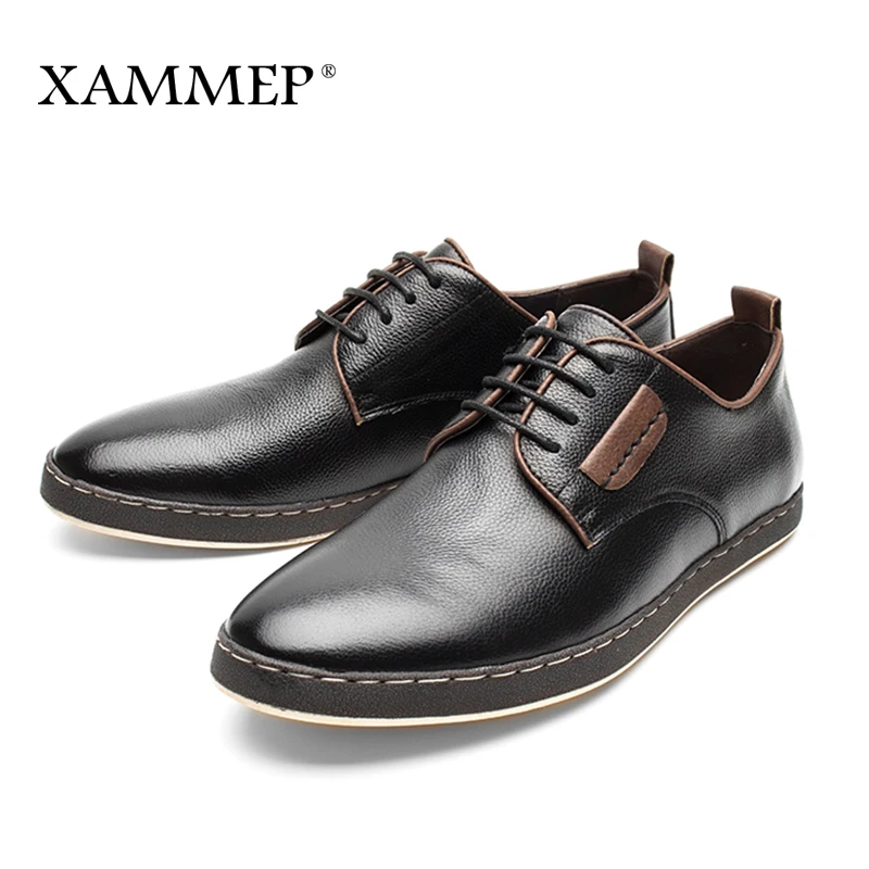 Кроссовки Xammep мужские кожаные повседневная обувь из натуральной кожи плоская