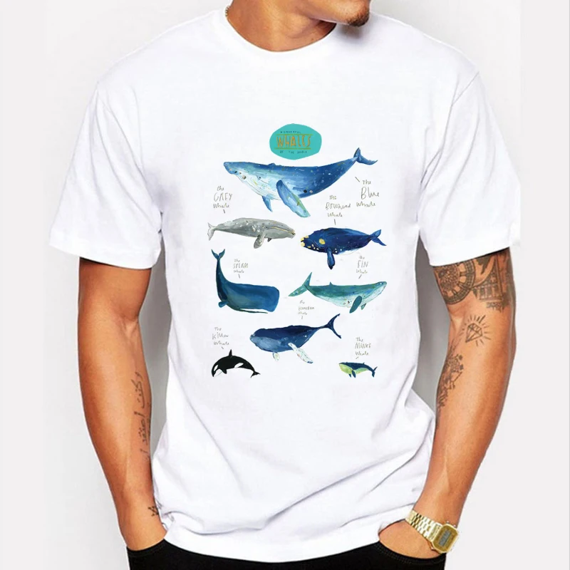 2017 Fashion Shark Print Mens T-shirts Original Whale Design T-shirts Men High Quality Casual Short Sleeve Hipster Tops Tshirt 2017 Fashion Shark Print Mens T-shirts Original Whale Design T-shirts Men High Quality Casual Short Sleeve Hipster Tops Tshirt