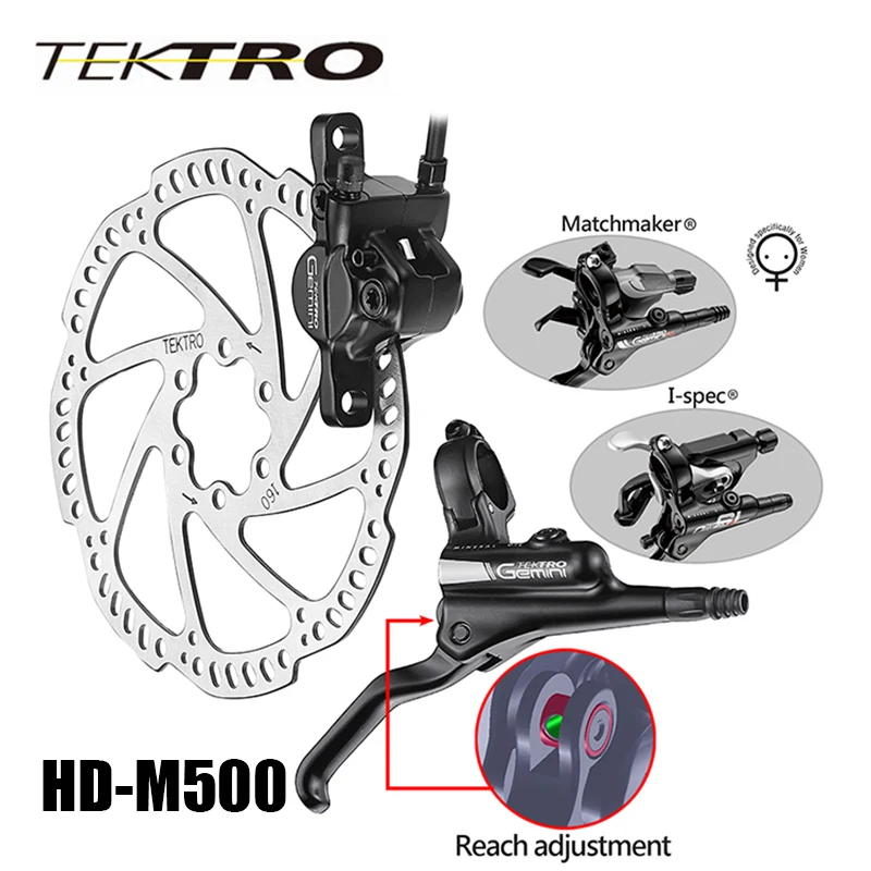 

TEKTRO MTB HD-M500 Hydraulic Disc Brake Lever + Caliper Forged Open System Dual Piston Confident Braking 305g