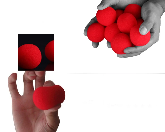 Hot 10PCS Red Finger Magic Props Sponge Ball Street Classical Illusion Stage Comedy Tricks Magicians Toy for Kids Gift