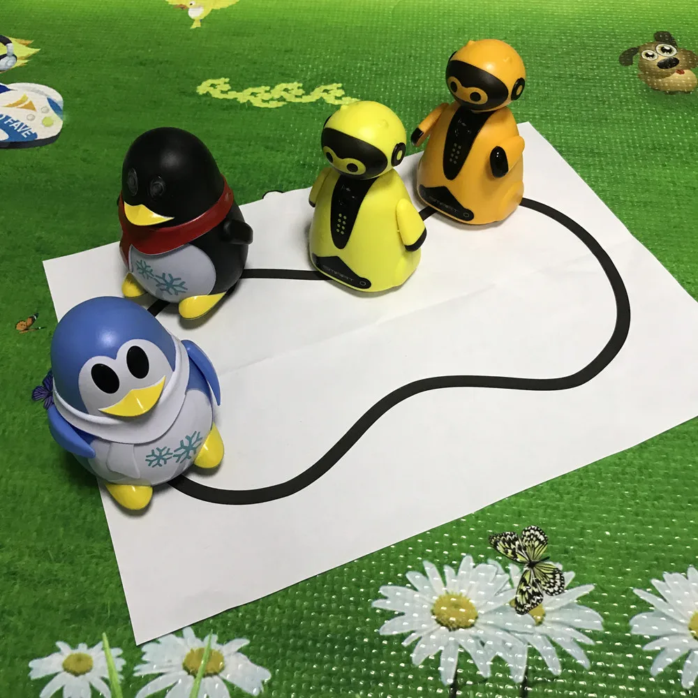 

Inductive Car Diecast Vehicle Magic Pen Toy Cartoon Robot penguin Follow Any Line You Draw Xmas Gifts for Kid