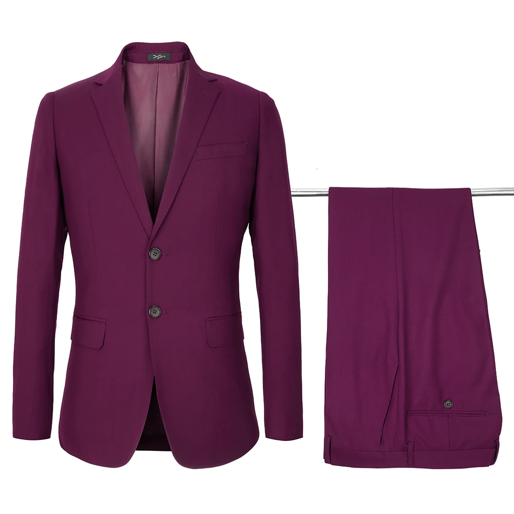 

2019 New suits men High Quality Two Button Rose red Groom Tuxedos Groomsmen Mens Wedding Suits Prom Bridegroom