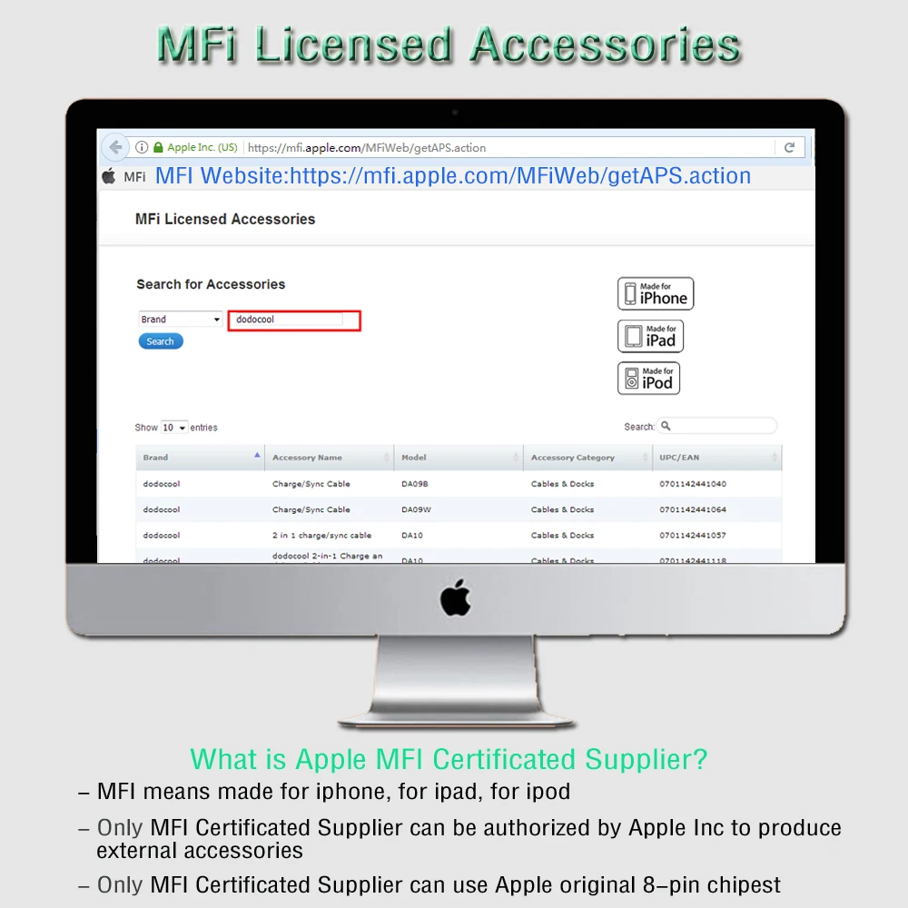 Dodocool MFi Lightning 2-в-1 с 3,5 мм разъем для наушников адаптер с Lightning Порты и разъёмы в-Удаленное управление при подключении басов для iPhone