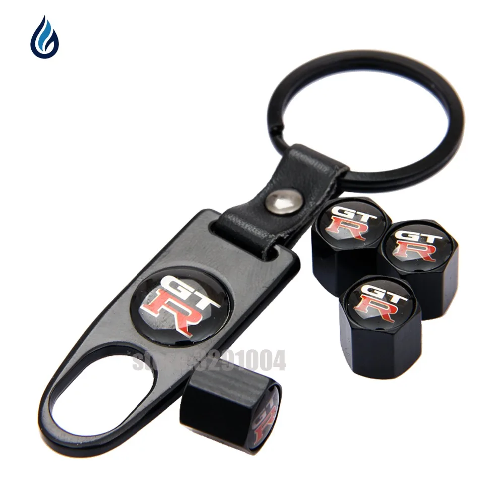 

Car Styling Wheel Tire Valve Caps Cover Key Chain For Nissan GTR Logo 350z Nv200 Versa Np300 X-Trail Juke Nismo Qashqai Almera