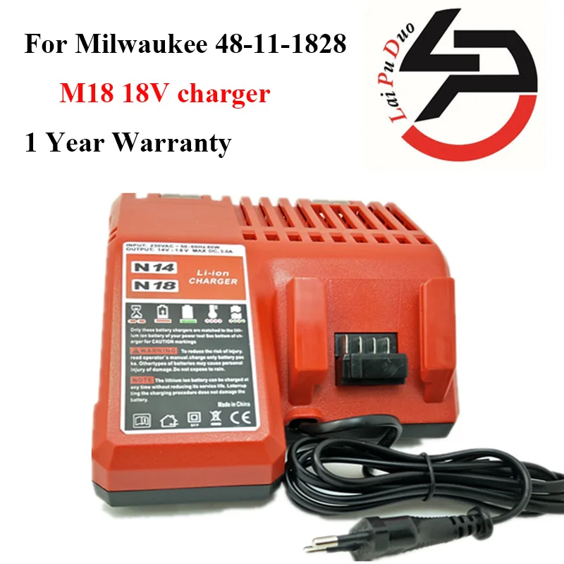 

Replacement Cordless Drill Battery Charger For Milwaukee 48-11-1828 power tool li-ion battery charger M18 18V charger