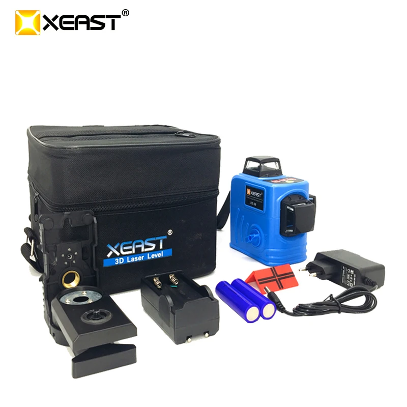 XEAST XE-68, 12 линий, 3D лазерный уровень, самонивелирующийся, 360 градусов, горизонтальный и вертикальный крест, мощный, открытый, может использоваться детектор