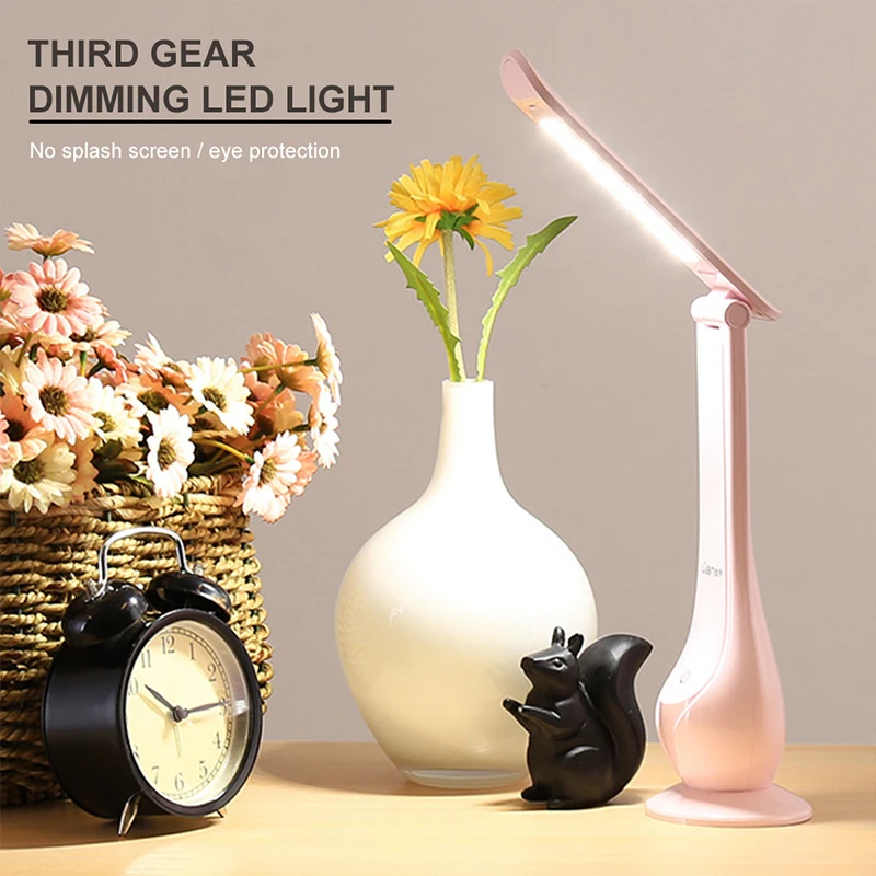 

Reading Light Eye Protection 180 Degree Adjustment LED Table Lamp USB Charging 20pcs Pink No Flash Frequency Comfortable