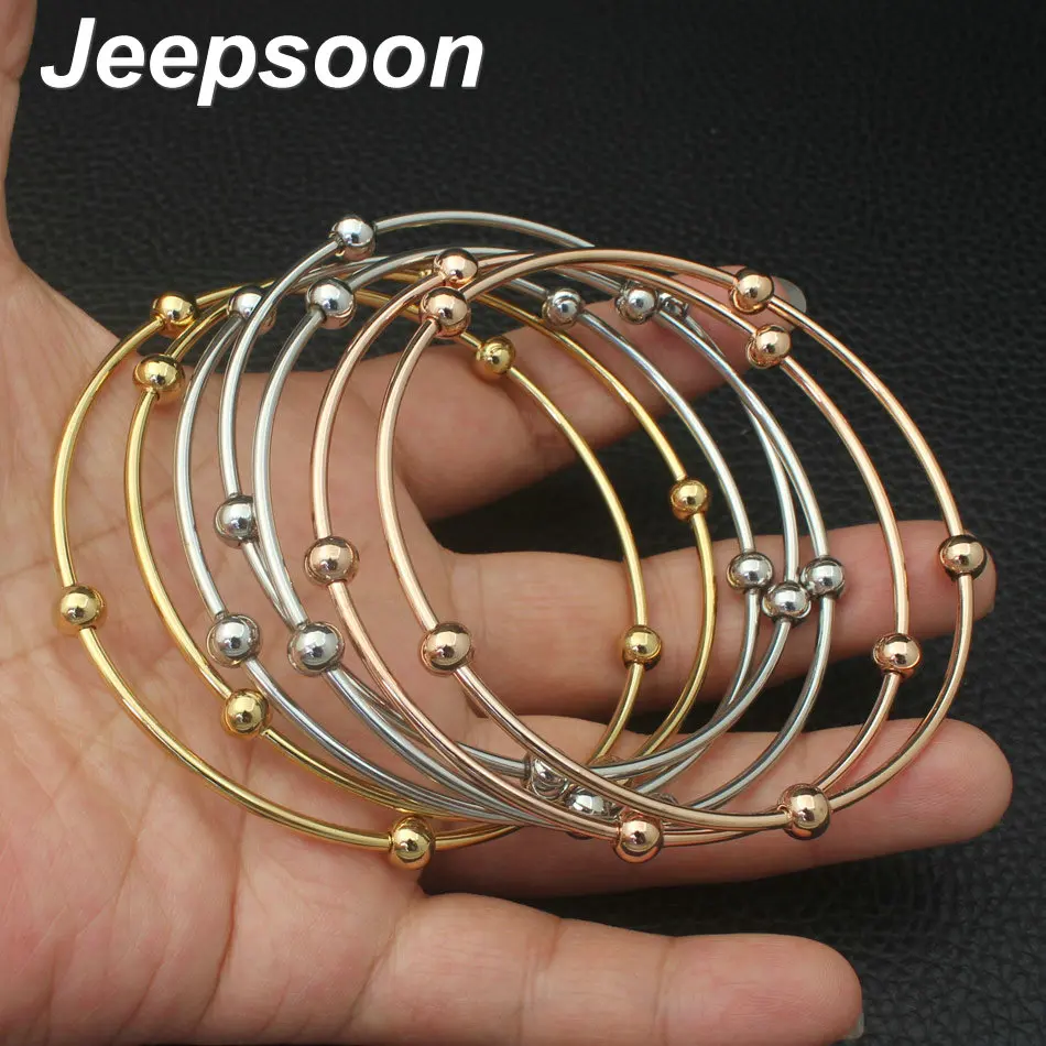 Новые Индивидуальные простые круглые ювелирные изделия из нержавеющей стали 3 цвета 68 мм браслеты для женщин BFAZAFBH