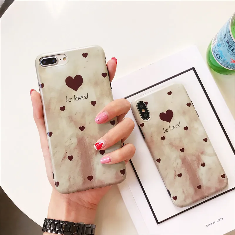 

Vintage Love Phone Case For iphone X Case For iphone 6 6S 7 8 Plus Back Cover Luxury Retro Fashion Soft TPU silicon Cases Fundas