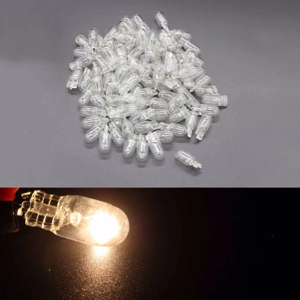 

100Pcs T10 W5W 194/501 8000K 5W Wedges Clear Car Light Source Halogen Bulb Signal Interior Car light Lamp Car light source