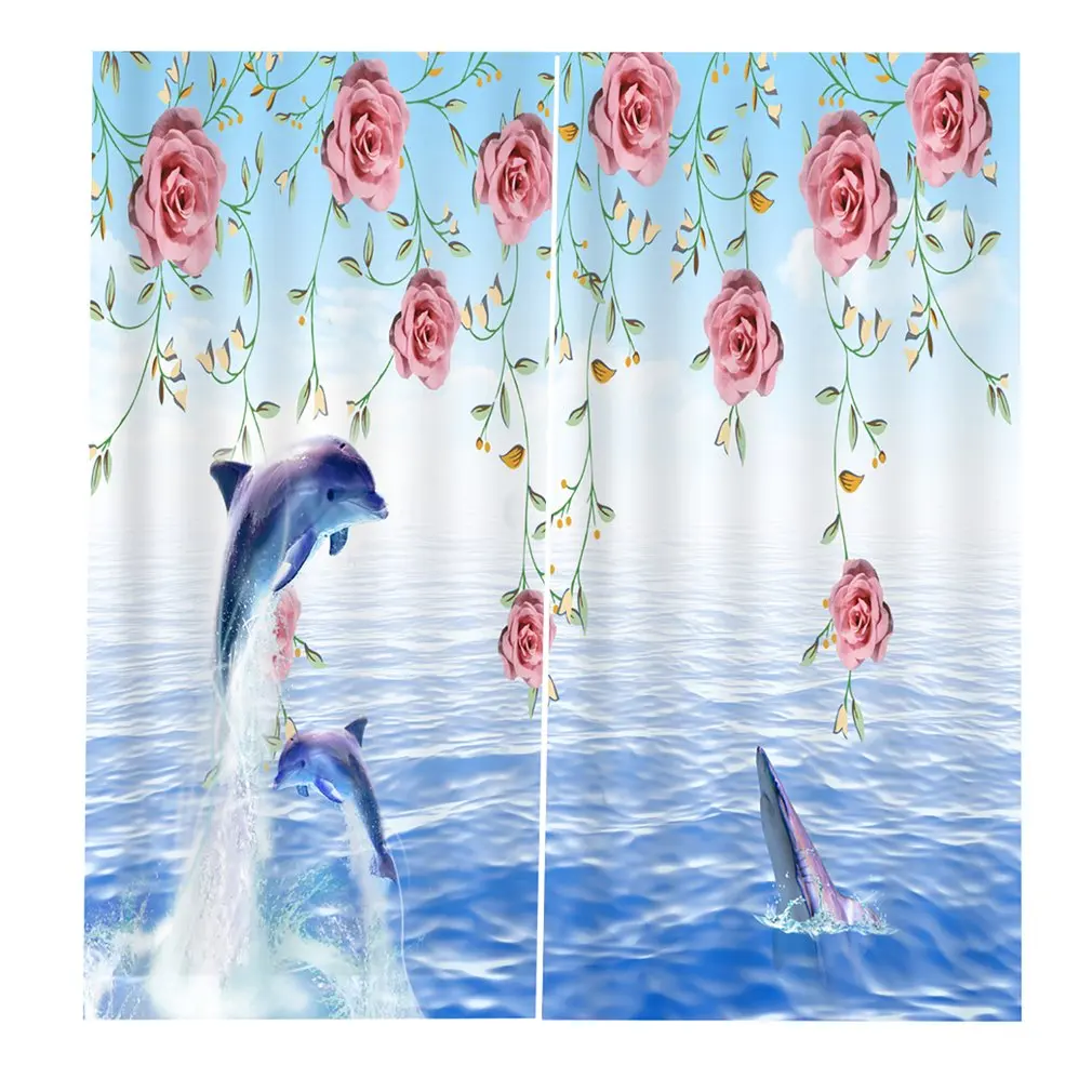 

3D Curtain UV-proof Bedroom Living room Curtains Washable Shield BJQ-1455 (2) Perfect Screening Home room Decorations