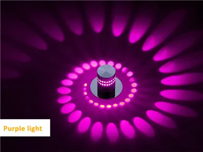 Бра настенные Современный светодио дный светодиодный RGB настенный светильник 3 Вт затемненный спиральный светильник с пультом дистанционного управления настенный бра для художественной галереи украшения - Цвет абажура: Purple No remote
