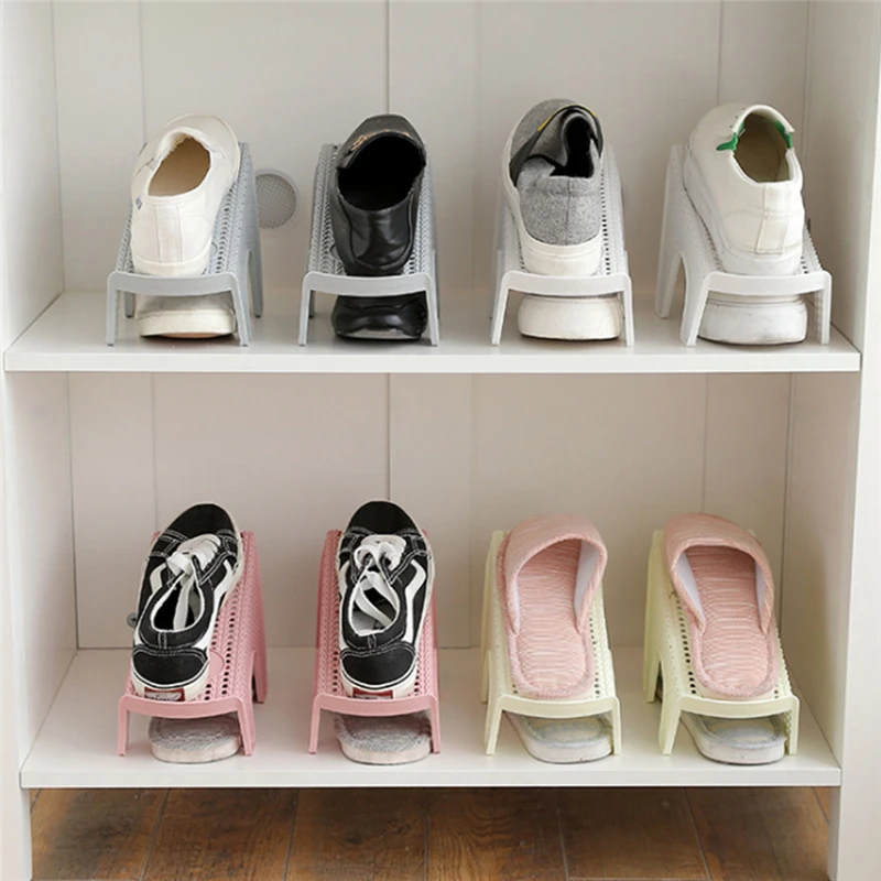 

Single Creative Plastic Shoes Rack Adjustable Organizer Rack Space Saving Storage Hanger Durable Wardrobe Organization