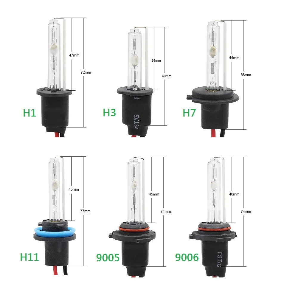 1 шт. 35 Вт 55 Вт HID ксеноновая лампа H1 H3 H7 H8 H9 H11 9005 HB3 9006 HB4 3000 K-12000 K Автомобильная ксеноновая лампа 12 В постоянного тока