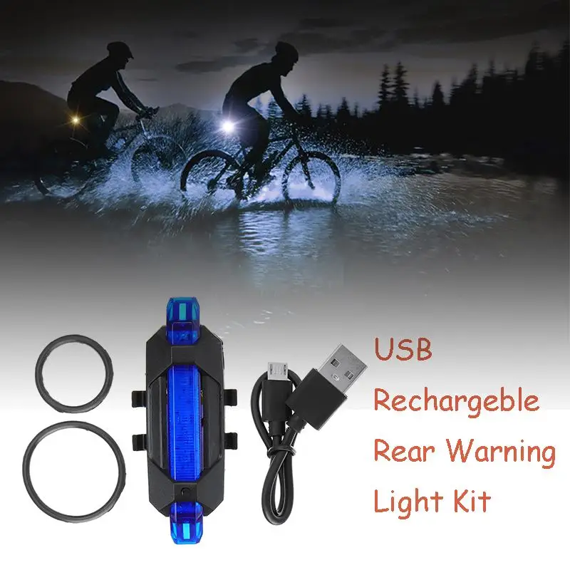 

Blue USB Rechargeable Rear Tail Warning Signal Light Line Taillight Kit For Xiaomi M365 M187 Bird Spin Electric Scooter Bicycle