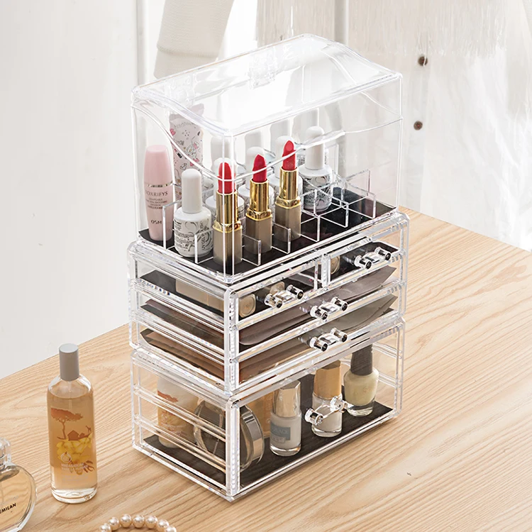 Makeup Organizer Storage Box Acrylic Make Up Organizer Cosmetic Organizer Makeup Storage Drawers Organizer Organiser (12)