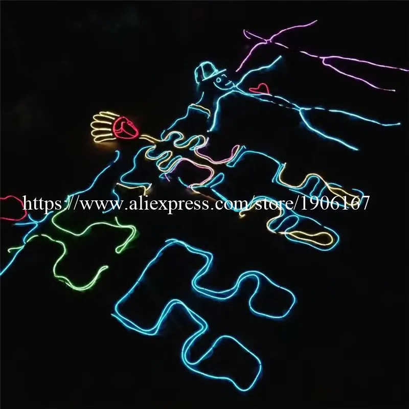 Special Offers Wholesale 4 Sets Led Luminous EL Wire Robot Suit DJ DS Illuminated Ballroom Costume Dance Party Clothes For Stage Nightclub Wear