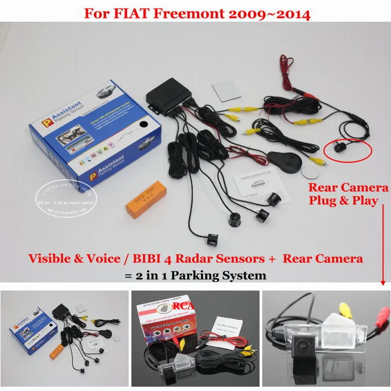 

Liislee Car Parking Sensors + Rear View Back Up Camera = 2 in 1 Visual / For FIAT Freemont 2009~2014 / BIBI Alarm Parking System