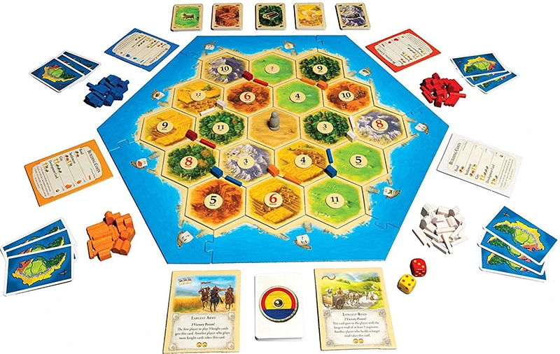 

Hot!Catan Board Game Family Fun Playing Card Game Educational Theme English Fun Cards Game Indoor Table Party Game free shipping