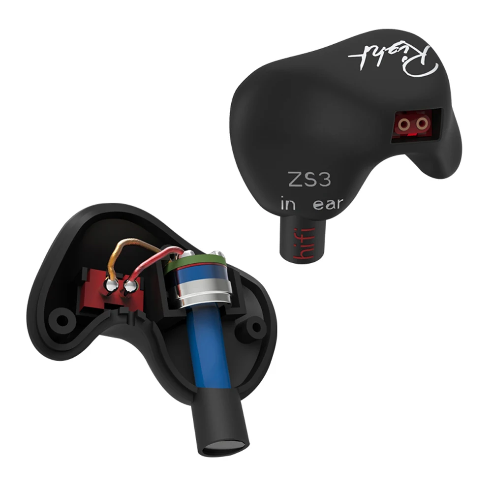 KZ ZS3 Ergonomic Detachable Cable Earphone In Ear Audio Monitors Noise Isolating HiFi Music Sports Earbuds With Microphones