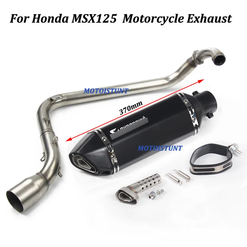 

Slip on For Honda MSX125 Full System Motorcycle Exhaust Escape Modified Muffler With Front Middle Link Pipe