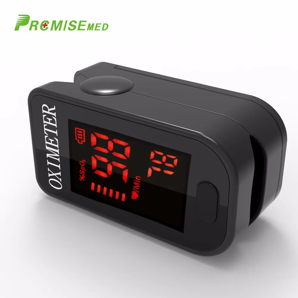 Household Health Monitors Oximeter CE Medical Heart Rate Monitor LED Fingertip Pulse Oximeter Finger Blood Oxygen-Cool Black