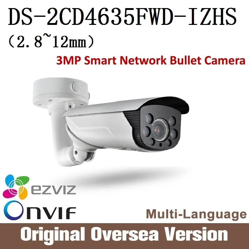 

HIKVISION Ip 3MP Camera DS-2CD4635FWD-IZHS 2.8-12mm Cctv Bullet 1080p Poe audio Ip66 English Version H265 Onvif RJ45
