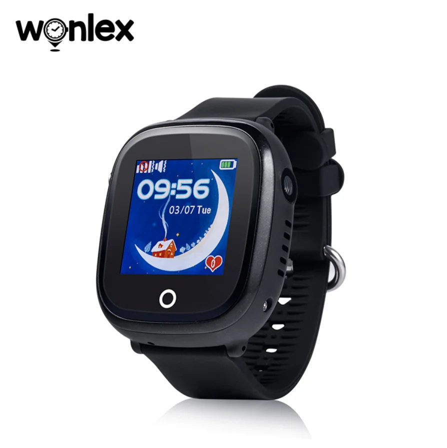 Новейший Wonlex GW400X-Wifi водонепроницаемый IP67 GSM Детские умные gps часы с камерой для безопасности с LBS/gps позиционирования детские часы - Цвет: GW400X-Wifi-Black