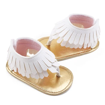 

Delebao Summer Baby Sandals For Girls Tassel PU Leather Flat Heel Soft Sole Newborn Baby Boy Girl Shoes Prewalkers Wholesale