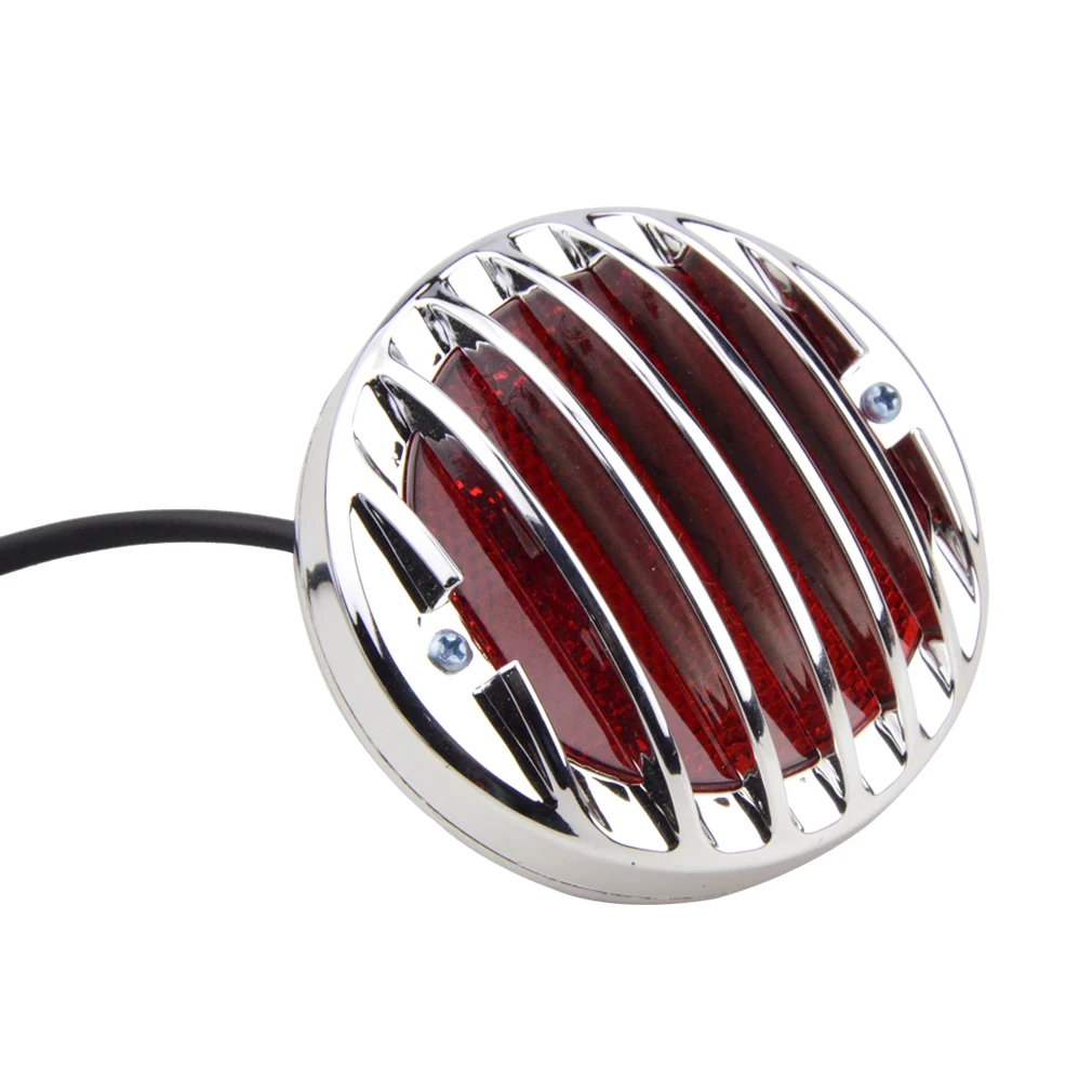 

GOOFIT Universal Motorcycle Rear Chrome LED Light Indicator Red Cover for Scooter Bike ATV J065-842