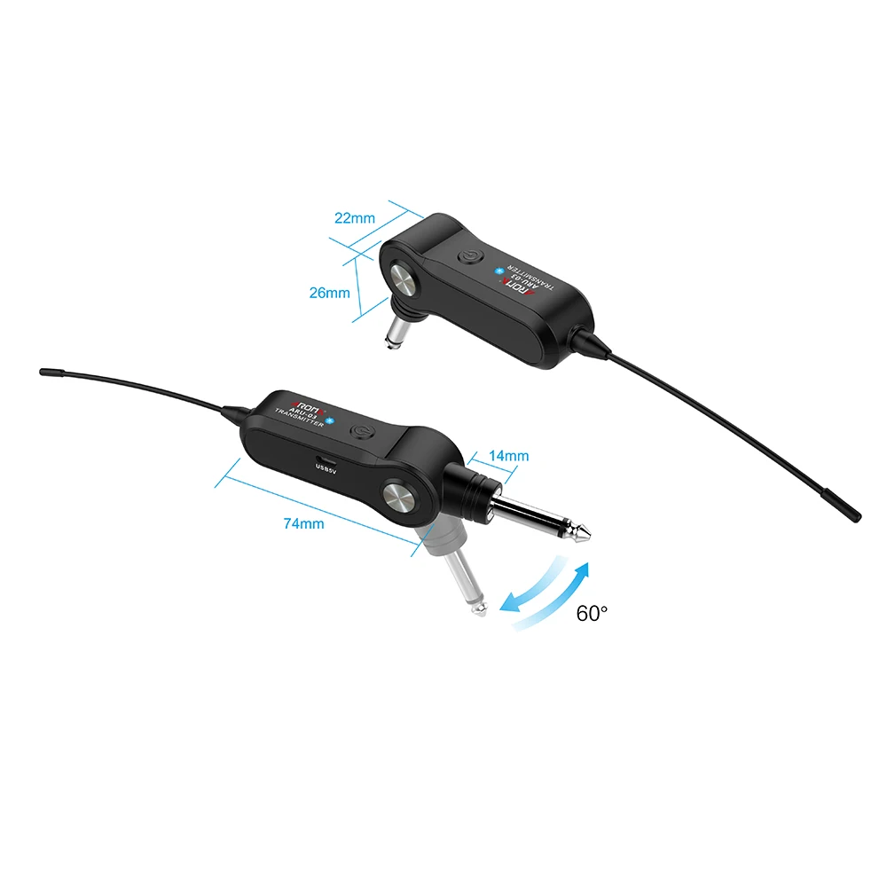 Арома ARU-03 UHF Беспроводная система передачи аудио передатчик приемник Встроенный перезаряжаемый литиевый аккумулятор для гитары