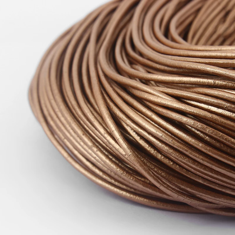 10 метров 2 мм круглый натуральный шнур из натуральной кожи ювелирный шнур DIY аксессуары для ожерелья браслет ювелирные изделия Ремесло