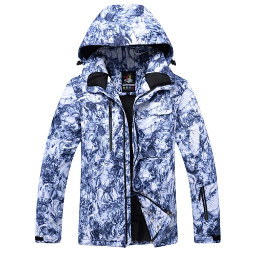 Новые мужские куртки для сноубординга очень теплые ветрозащитные водонепроницаемые лыжные куртки зимняя одежда для улицы - Цвет: Синий