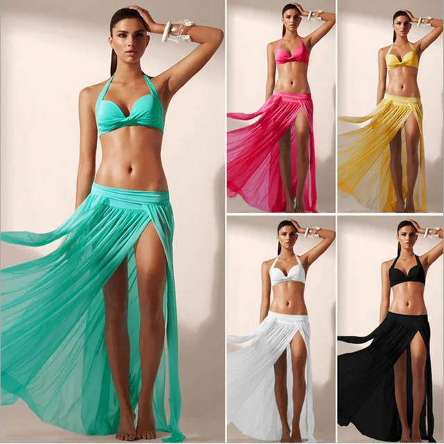 US $6.98 Sexy Pareo Beach Net Yarn Swimsuit Cover Up Beachwear Long Dress Tunic Pareo Saida De Praia Beach S