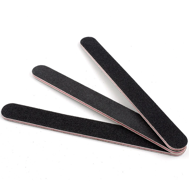 

1pc Nail File Nail Art Salon Glitter Tools Black Sand Strip Polished Double-sided Manicure As Show