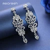 Mecresh Silver Color Crystal Wedding Drop Earrings for Women Korean Fashion Rhinestone Bridal Long Earrings Jewelry 2022 EH948 ► Photo 1/6
