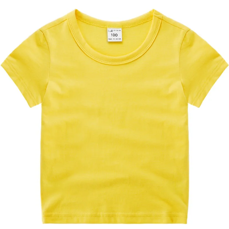 VIDMID/футболки с короткими рукавами для мальчиков и девочек детские летние хлопковые топы, одежда для футболок однотонные футболки для мальчиков и девочек, топы 7060 07 - Цвет: as photo