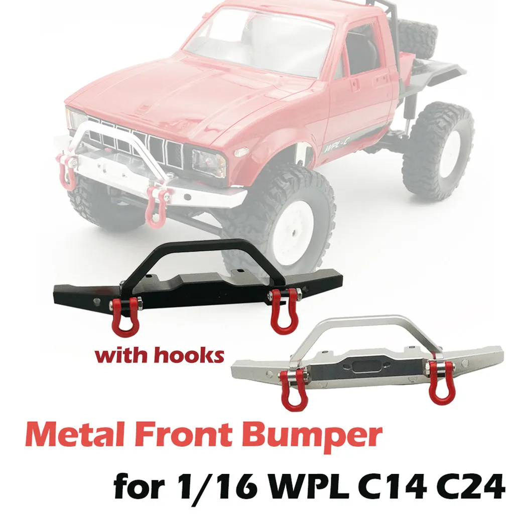 

Upgrade Metal Front Bumper Guard Spare Parts for WPL 1/16 C14 C24 RC Truck Car toys for children High Quality RC Car Parts