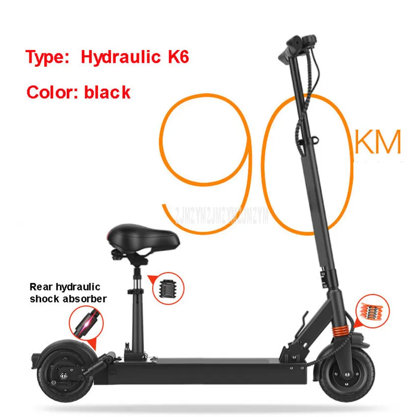 K6 500W Powerful Two-wheel Smart Foldable Electric Scooter Kick Scooter Bicycle With Seat Electric Skateboard Mileage 70-90km