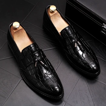 

Stephoes Luxury Brand Men Fashion Casual Shoes Spring Autumn Breathable Brogue Shoes Male Tassels Wedding Shoes Dress Shoes