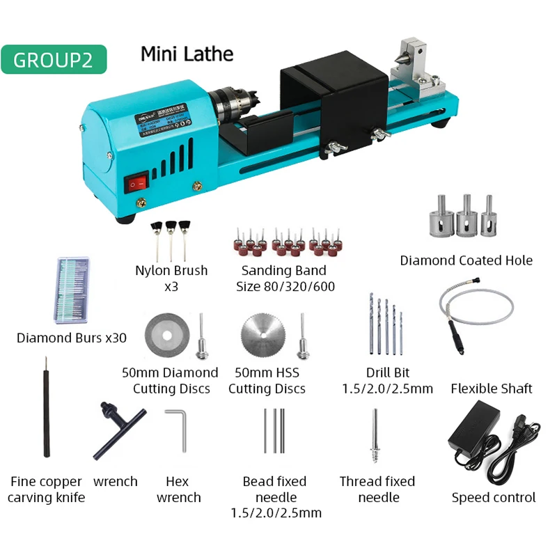 150 Вт Мини станок токарный мини-станок с двойным управлением DIY деревообрабатывающий Будда жемчужный токарный станок машина для шлифовки и полировки 12 V/24 V