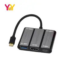 YMY 5 in 1 USB C Adapter USB Type-C Hub to 4K HDMI USB3.0 and USB C PD Charging Compatible for Apple MacBook Pro, Dell XPS etc