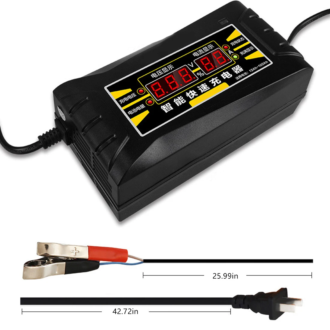 Marsnaska 110V Charger Intelligent Fast Power Charging Wet Dry Lead