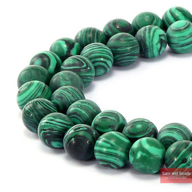

Natural Stone Dull Polish Matte Malachite Round Loose Beads For Bracelet Necklace Making 16" Pick Size 4-12mm MGB20