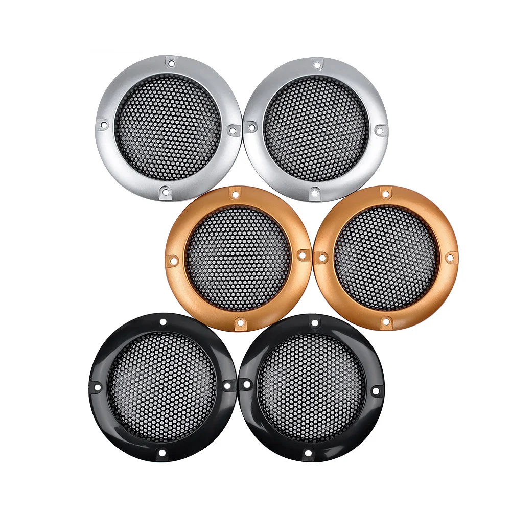 

AIYIMA 2Pcs Speaker Net Cover Gold Silver Black Car Subwoofer Mesh Enclosure Protective Grille Circle 2Inch Speaker Accessories
