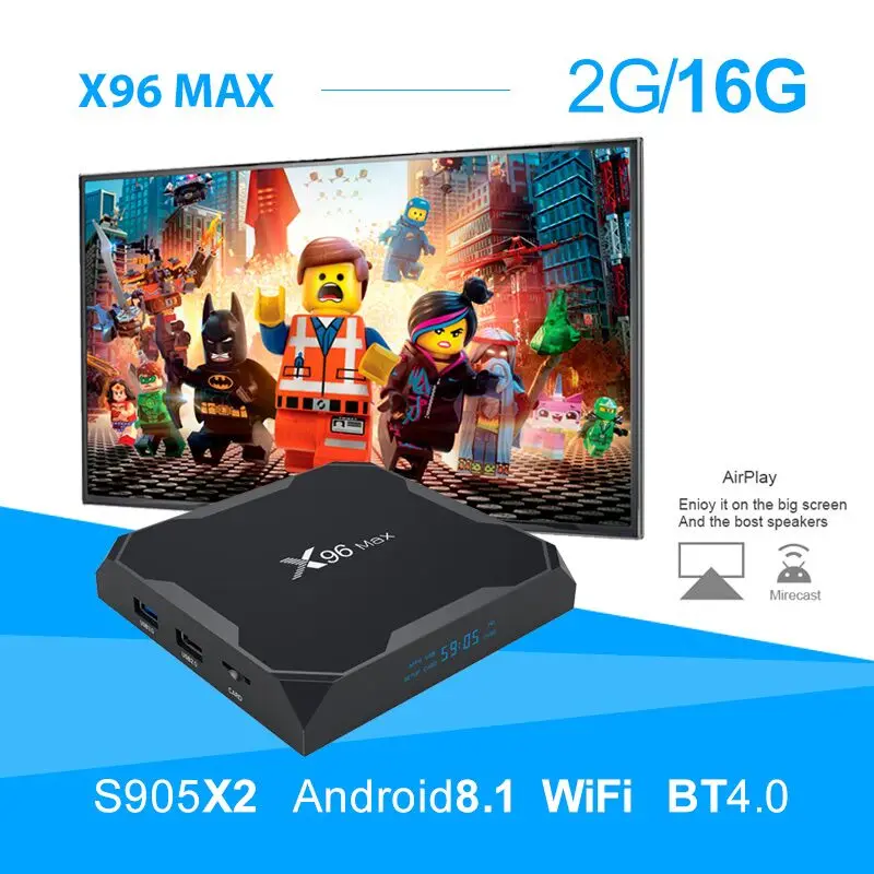 X96 Max Android 8,1 Amlogic S905X2 LPDDR4GB 64GB quad core tv BOX 2,4G 5G Wifi BT 1000M H.265 4K60fps Smart tv box X96Max - Цвет: 2G16G