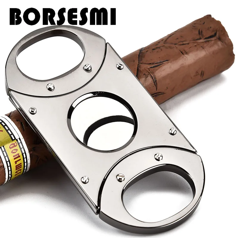 New stainless steel Double Blade cigar scissors 56ring portable cigar