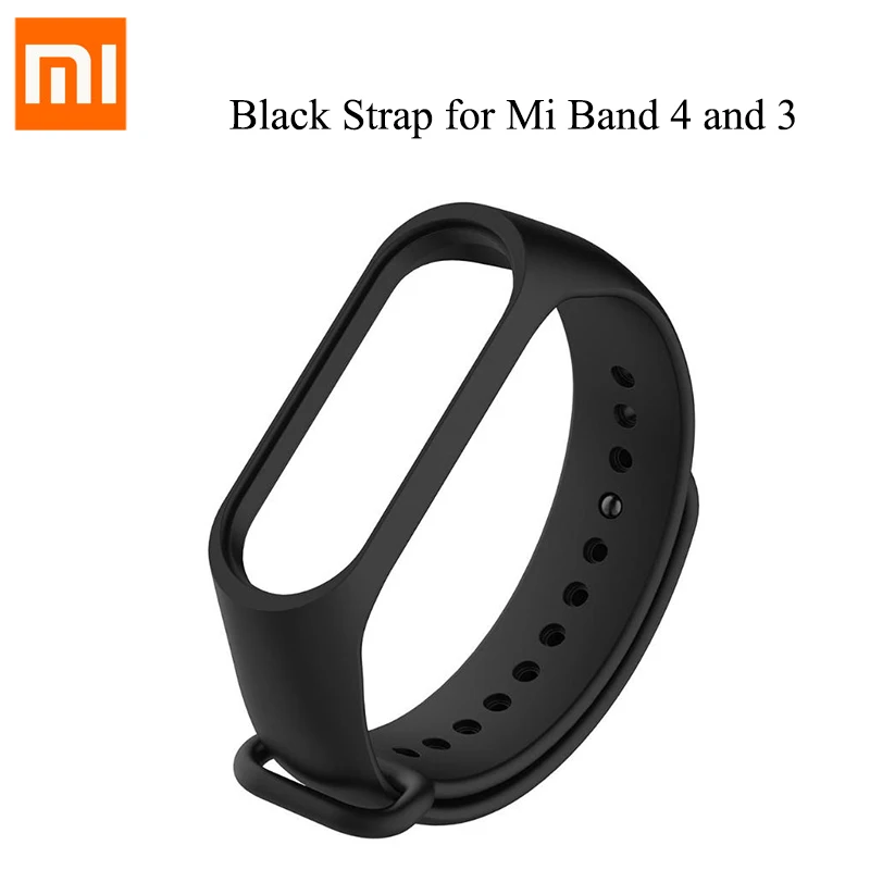 Силиконовый браслет mi band 3 mi Band 4, браслет для оригинальных Xiaomi mi Band 3 и 4, ремешок на запястье, Сменный ремень Band 3 band 4 - Цвет: Black