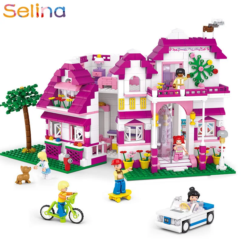 

726pcs block Friends Pink Dream Series Sunshine Villa Model Building Blocks Sets wholesale Bricks Educational Toys for Children