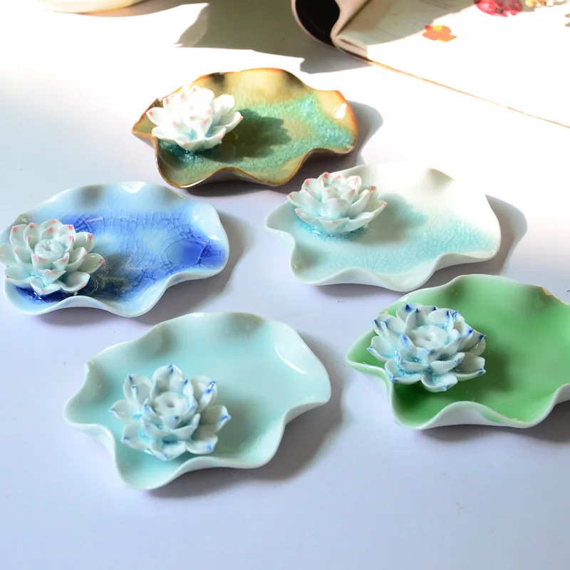 

High quality handmade diverse style ceramic incense burner and plate